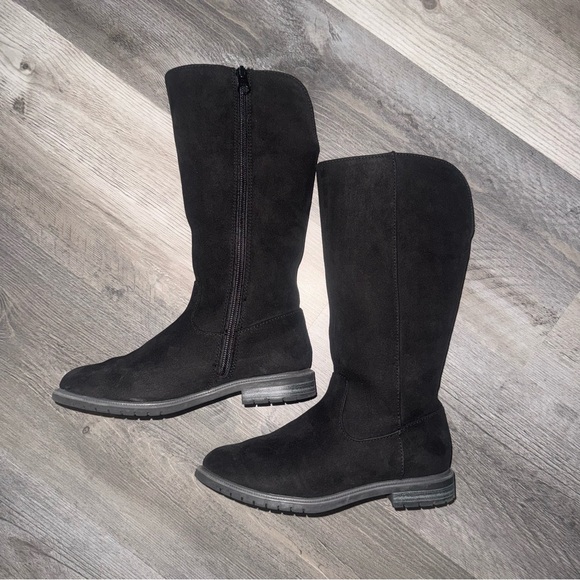 Black Suede Girl Boots - Picture 1 of 6
